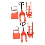 ibasenice 1 Set Road Barricade Toys Miniature Farm Tools Miniature Forklift Toy Platform Cart Pallet Road Blocks Toys Mini Traffic Model Vonvoyage Movable Car Model Red Plastic