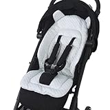 Cute Baby Pushchair Seat Liners Universal Pram Soft Comfy Seat Cushion Infant Newborn Baby Stroller Reversible Plush Mesh Liner Pad for Pushchair Pram Stroller High Chair Buggy 80×40cm