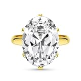 Linawe Promise Cubic Zirconia Imitation Diamond Moissanite Adjustable Solitaire Ring, Gold Plated Love Rings for Women, Faux Wedding Engagement Costume Jewellery Dupes Birthstone