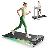 UREVO Walking Pad with Incline, Under Desk Treadmills for Home, Lightweight Walking Machine with wheeled, Manual Incline 9%, Remote Control and LED Display, 38x90cm Running Area