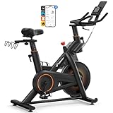 MERACH Heavy Duty Magnetic Exercise Bike with 30% Heavier Flywheel | 50% Enhanced Training Efficiency, 350 lbs Weight Capacity - Exclusive APP Customization Plans & LCD Display Indoor Spin Bike​