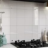 BELOFAY Clear 6mm Tempered Glass Splashback for Kitchen, Toughened Glass Heat Resistant Splashbacks for Cookers - Pre-Drilled Holes with Fixing (60cm x 65cm)