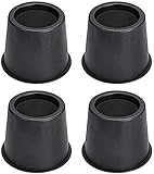 BWKJMY Round Bed Risers Lifts Height of 4 Inch Heavy Duty Set of 4 Pack for Risers for Sofa, Table, and Chair and Bed, Under Bed Storage Space (Black)