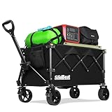 100L Festival Trolley with Big Universal Wheels, 220LBS Rebound Handle Pull Along Heavy Duty Camping Trolley Cart, Folding Wagon Garden Cart, Collapsible Wagon Outdoor Garden Picnic Shopping Fishing