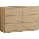 Vida Designs Denver 6 Drawer Chest of Drawers Pine – Modern Wooden Storage Unit
