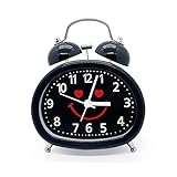 LSTHK Dual Bell Alarm Clock, Simple Bedside Alarm Clock Loud Ringing, Old Fashioned Retro Table Alarm Clock for Heavy Sleepers, Analogue Alarm Clock with Night Light for Bedroom Office