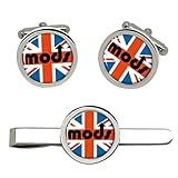 Mods Union Jack Cufflinks and Tie Clip Set