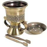 BEYLAB Frankincense Incense Burner, Incense Censer, Bakhoor Burner, Charcoal, Burner with Handle Tongs for Yoga, Spa Aromatherapy - Bronze
