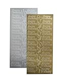 Vsorce4u 2 x Gold & Silver Sheets - Happy Birthday Peel Off Sticker Sheet for Crafting, Card Making, Scrapbooking and Art & Craft