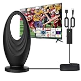 2025 TV Antenna Indoor/Outdoor VHF UHF Digital Antenna for Smart TV,Waterproof 2000 Miles for Local Channels with Amplifier 360° Receiving Support 4K 1080p HDTVs-16ft Long Cable