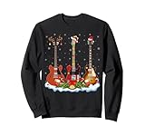 Bass Guitar Music Lover Xmas Lights Santa Guitar Christmas Sweatshirt