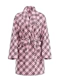 Victoria's Secret Short Cozy Robe Color Plaid Pink New, Pink Logo, XS-S