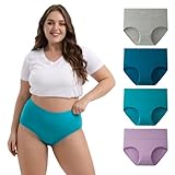 INNERSY High Waisted Knickers for Women Plus Size Pants Underwear Ladies Full Briefs Multipack 4 (22-24, Blue/Grey/Green/Lilac)