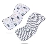 Baby Pushchair Seat Liners,Pram Liner Universal Fit for Most Pushchairs,100% Cotton Double-Sided Baby Stroller Cushion Pad,Stroller Seat Cover for Toddler Infant 1 Pack,78x34cm(Truck+Gray Stripes)