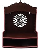 Kalakriti MDF Wooden Temple |Indian Pooja Mandir for Home and Office| Wall Mounted Temple Hindu Gift| Puja Stand with Om Leaf