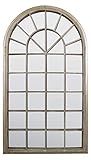 MirrorOutlet GMA011 Large New Rustic Multi Panelled Arched Window Garden Outdoor Mirror 4ft3 x 2ft6, Sandstone
