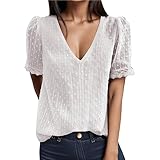 Summer Tops for Women UK Size 18 Elegant Short Sleeve Plain Blouse Dressy Blouses for Women UK Plus Size 5XL Ladies Polo Shirts Size 18 Womens Dress Tops Plus Size Ladies Summer Swing Top Vest 28/30