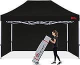 MasterCanopy Heavy Duty Pop-up Gazebo tent with Sidewalls (3x4.5M, Black)