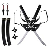 Ninja Backpack Set - Boy's Ninja Toy Weapon, 9-Piece Set, Perfect for Halloween Costumes, Cosplay Parties, Masquerade Balls (Black)