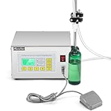 Hanchen Liquid Filling Machine Bottle Filler Machine 304 Stainless Steel Casing Automatic Liquid Dispenser for Water Wine Milk Beverage (Single nozzle)