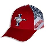 Ford Mustang Baseball Cap for Men - Logo Car Racing Hat, Red/White/Blue, One Size