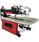LUMBER JACK 22 Inch Variable Speed Scroll Saw with 80W Motor, Tilting Arm, LED Light, Dust Extraction, and Adjustable Air Blower, Ideal for Woodworking, Crafting & Industrial Applications