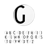 Design Letters Personal porcelain plate (White) - G - Decorative plate, use it for meals or hang it on the wall, Great as a gift, Available from A-Z, Dishwasher & microwave safe, Diameter: 20cm