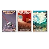 MHAIO 3 PCS Tame Impala Music Album Poster Poster Wall Art Canvas Posters Room Decorative Aesthetic Poster Print Decor Posters 08x12inch(20x30cm)-3pcs Style