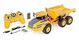 Carson 500907669 1:20 Dump Truck Volvo A40G 100% RTR - Remote Controlled Construction Vehicle for Children from 8 Years, RC Excavator with Functions, Includes Batteries and Remote Control, Yellow