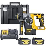 DeWalt DCH273N 18V Brushless SDS+ Rotary Hammer Drill with 2 x 4.0Ah Batteries & Charger in Case (Without Inlay)