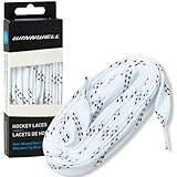 Winnwell Non Waxed Hockey Skate Laces - Ice Hockey & Roller Blade Skates Laces, Multiple Lace (White/Black, 63")