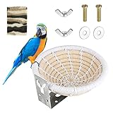 Bird Cage Nest Parrot Nest Bed Cotton Hemp Rope Weave Bird Breeding Nest Small Bird Cage Nest Hatching Nesting Box With Flannel For Budgies, Parakeets, Cockatiels, Parakeets, Canaries, Finches(14cm)