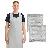 Abbey 200 Plastic Disposable Aprons for Adults – Waterproof, Food Safe Polythene White Aprons for Women and Men with Anti-Bacterial Additive – Catering, Medical, Cleaning, Hair & Beauty – 2x100 Pack