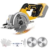 Kistrba 5.5'' Cordless Circular Saw for Dewalt 18V 20V Battery, Power Saw with Brushless Motor, 0-45° Cutting Bevel, Idea for Wood, Plastic, Soft Metal (No Battery)