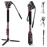 NEEWER 71.6 Inch Pro Camera Monopod Telescopic Carbon Fiber Monopod with Quick Release Plate Compatible with DJI RS Gimbals, Removable Base for Camera Camcorder, Maximum Load 6kg, TP71