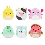 Micromallows Squishmallows Original 6-Pack – Cailey Crab, Cole Turtle, Connor Cow, Gavi Turkey, Hasani Hedgehog, Zarina Banana Slug
