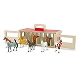 Melissa & Doug Show-Horse Stable | Wooden Play Set, Animal Toys for Girls & Boys | Age 3-5+