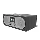 DAB/DAB+ & FM Digital Radio with CD Player | Bluetooth & USB MP3 Player | Premium Sound | Remote Control | Mains Powered | Perfect for the Home or Office | AZATOM Clockwood (Black)