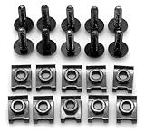 For Kawasaki ZRX 1100 ZRX1200 ZX1100 ZX11 ZX7R ZX7RR ZX9 Bodywork Screws Motorcycle Fairing Fastener Bolts Nuts Windshield Bolts(Black- Silver)