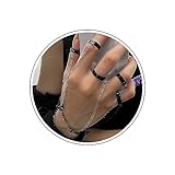 Wendalern Finger Ring Bracelet Layered Tassel Open Ring Hand Chain Slave Bracelet Hand Harness Adjustable Finger Chain Jewelry for Women and Girls
