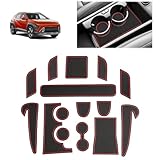 [UK RHD] GAFAT Compatible with New Hyundai Kona SX2 EV Electric 2024 2025 2026 Non-Slip Mats, Kona EV 2024 Car Mats Rubber for Centre Console Drink Holder Door Seam, Kona EV 2025 Accessories (Red)