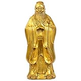 JZWCHQ Brass statue of Confucius, home decoration, crafts and ornaments as gifts-A_H29cm