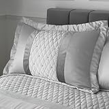 Catherine Lansfield Sequin Cluster Quilted Pillow sham Pillowcase Pair Silver Grey