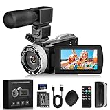 ZIMOCE Camcorder Video Camera 4K 48MP with IR Night Vision, 18X Digital Zoom Vlogging Camera for YouTube, 3” 270° Rotatable Touchscreen Videocamera with Mic, Remote Control, 64GB Card, 2 Batteries
