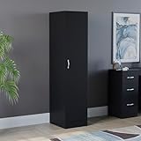Vida Designs Riano Wardrobe, With Shelf & Hanging Rail Bedroom Storage Furniture (Black, 1 Door)