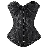 Corset Tops for Women UK Bustier Shapewear Black Pink Corsets Lace Waist Push Up Bodysuit Boned Overbust Bridal Lingerie Gothic Costumes for Halloween Steampunk Wedding Cosplay Bodyshaper