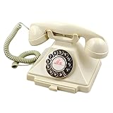 GPO Carrington Classic Retro Push-Button Phone with Pull-Out Tray, Traditional Bell RingTone, Ringer On/Off for Home, Office, Hotels- Ivory