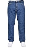 True Face Mens Jeans Straight Leg Denim Pants Zip Fly Classic Fit Trousers Blue Stone Wash 34L