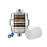 Ibergrif M91010 Shower Filter with Vitamin C for Hard Water, with Replaceable Cartridge to Remove Chlorine, Heavy Metals