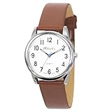 Ravel Plus - Extra Long Life Men's Everyday Watch with Microfibre Leather Strap - Japanese Analogue Quartz - RP002M - Brown/Silver Tone